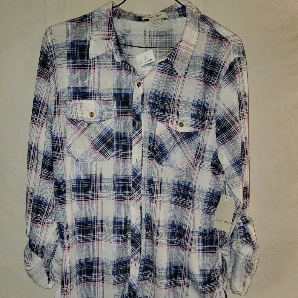 Plaid button down shirt